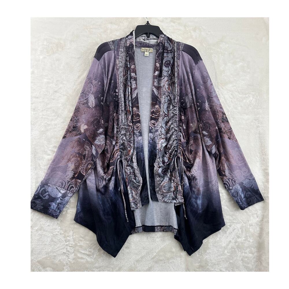 One World Open Flowy Whimsigoth Knit Top 3X Drape Witchy Ombre